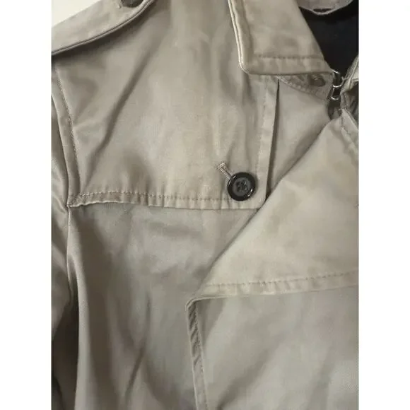 BANANA REPUBLIC Double-Breasted Belted Lined Trench Coat Sze S Khaki Classic EUC - Picture 6 of 15